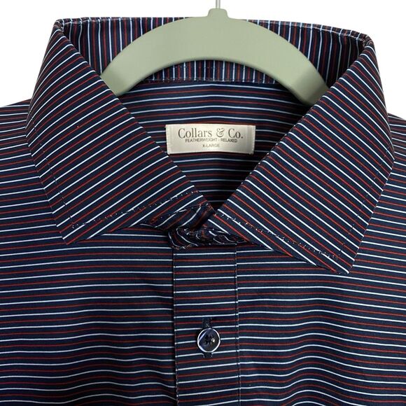Collars & Co. Other - Collars & Co Polo Shirt Mens XL Stripe Performance Golf Preppy Stretch Dress NEW